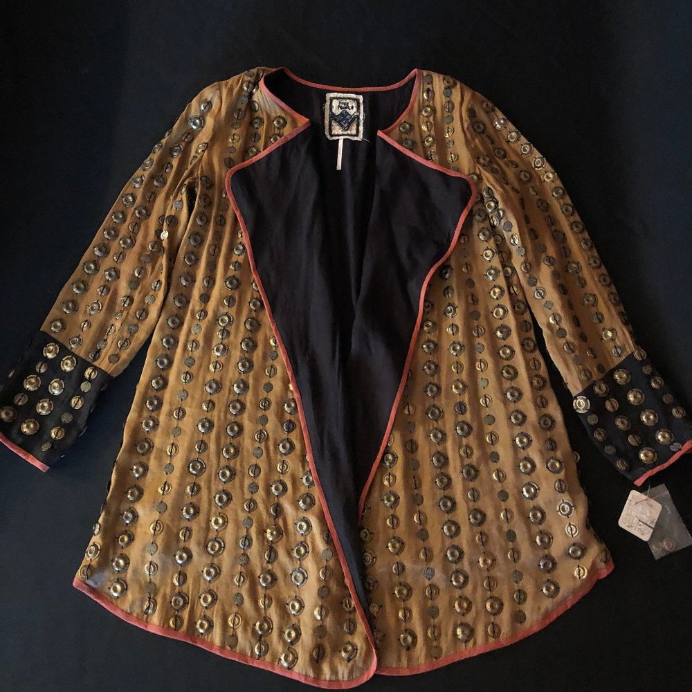 NWT Free People Crossed Coin Jacket Sz L - Picture 10 of 16